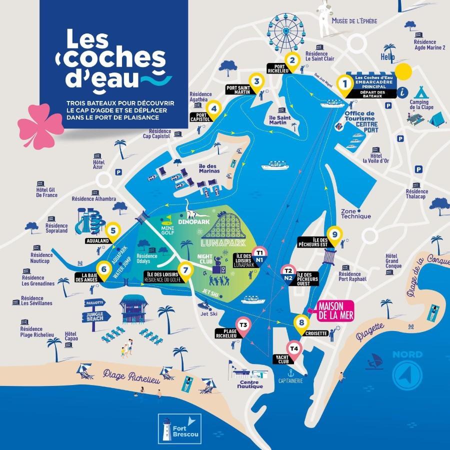 Studio Chaleureux Au Cap D'Agde Bagian luar foto